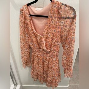 Floral Mini Dress Long Sleeves